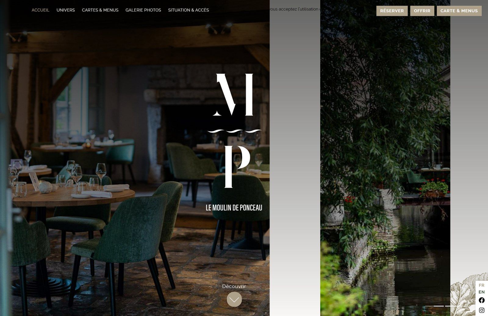 Page d'accueil du site du Moulin de Ponceau à Chartres