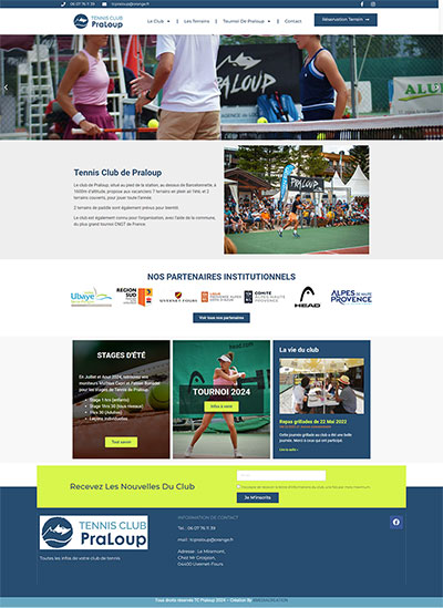 Site Internet Tennis Club Praloup