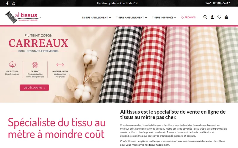 Boutique All Tissus migrée par XMEDIACREATION