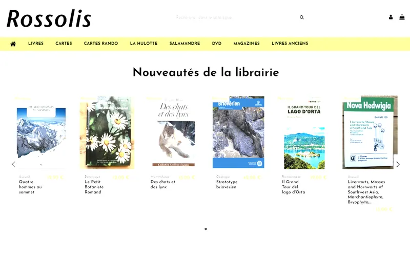 Boutique Éditions Rossolis migrée par XMEDIACREATION