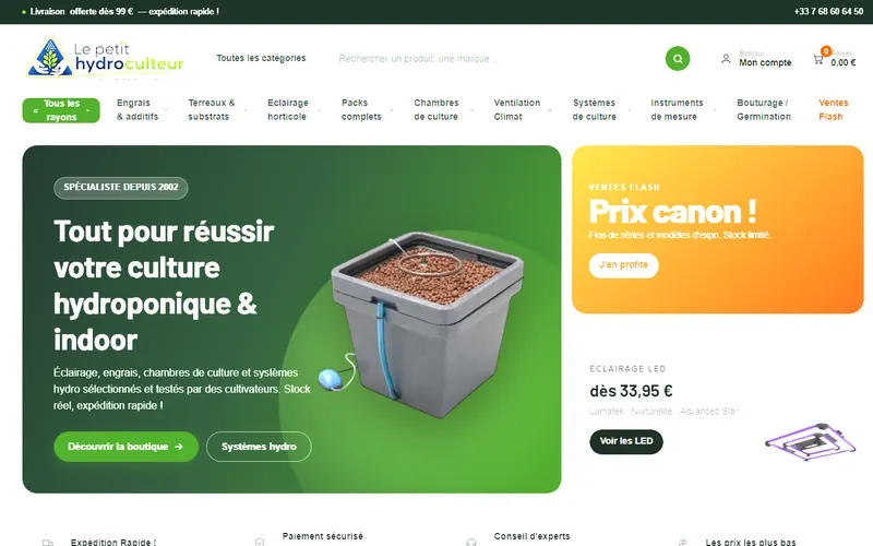 Boutique Le Petit Hydroculteur migrée par XMEDIACREATION