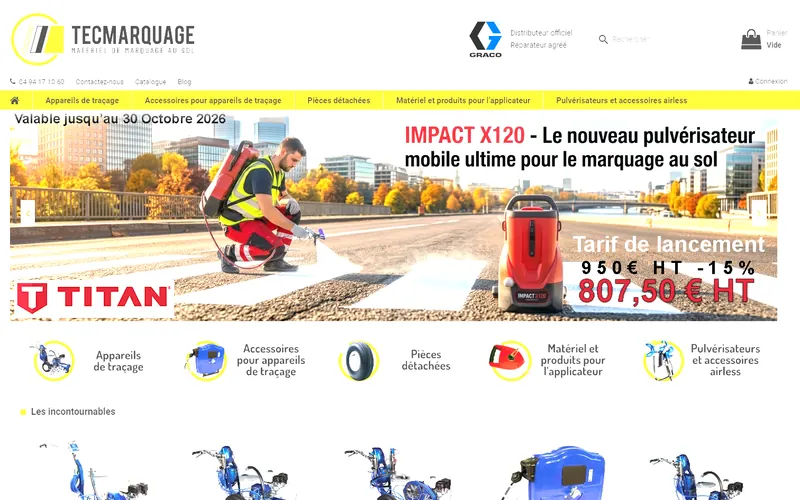 Boutique Tec Marquage migrée par XMEDIACREATION